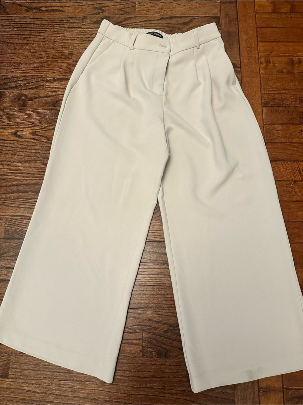 LOFT Ivory Wide Leg Trousers
